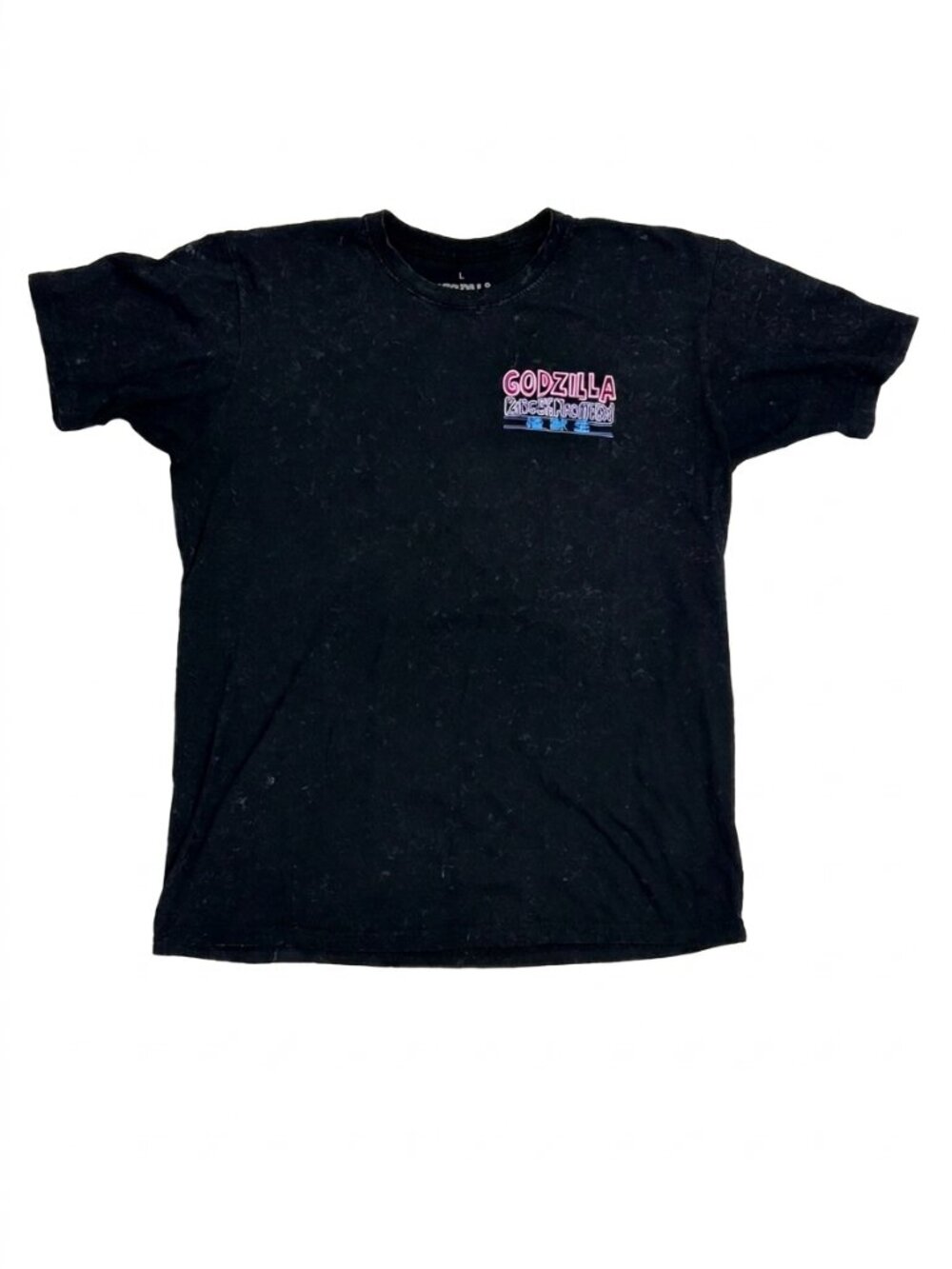 Godzilla King of Monsters Graphic T-Shirt Neon Retro Kaiju Vintage Style Black